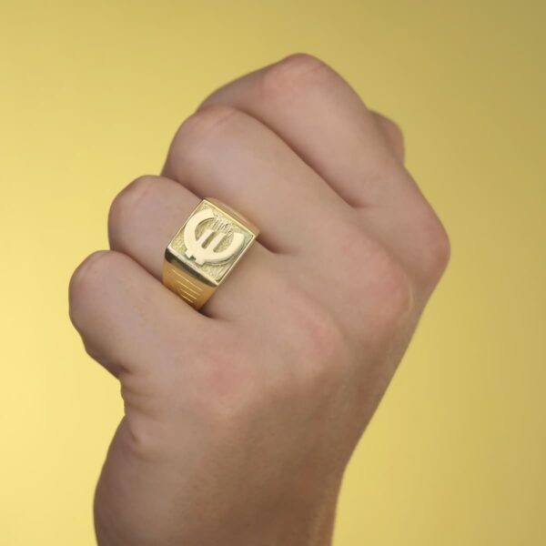18K SELLO ORO AMARILLO CABALLERO MACIZO EURO CUADRADO 15X15 MM - Imagen 3