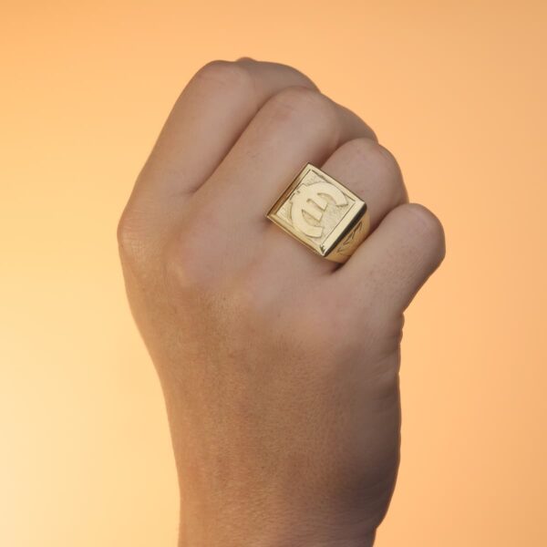 18K SELLO ORO AMARILLO EURO MACIZO CUADRADO. ANCHO: 21MM - Imagen 3