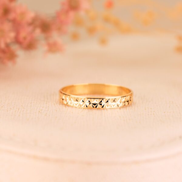 18K ALIANZA ORO AMARILLO DIAMANTADA. ANCHO: 3 MM - Imagen 3