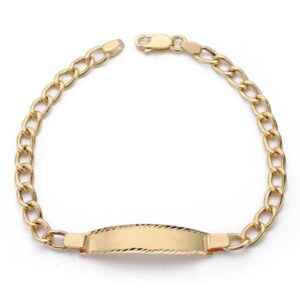 18K PULSERA ESCLAVA ORO AMARILLO COMUNION BARBADA 18.5CM