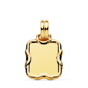 9K PLACA CHAPA ORO AMARILLO RECTANGULAR 23X19 MM