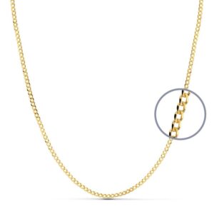 18K CADENA ORO AMARILLO BARBADA 60CM MACIZA 2 MM