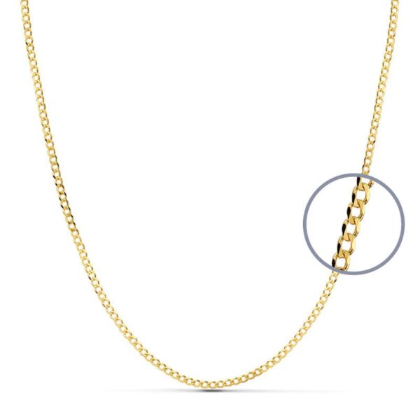 18K CADENA ORO AMARILLO BARBADA 60CM MACIZA 2 MM