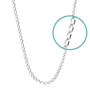 18K CADENA MACIZA ORO BLANCO BILBAO 1 MM 40CM