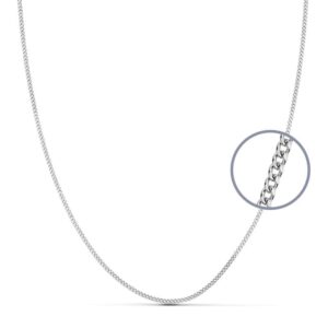 18K CADENA MACIZA ORO BLANCO BARBADA 1 MM 40CM