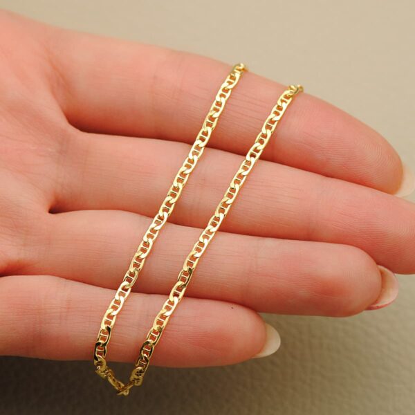 18K CADENA ORO AMARILLO ANCLA PLANA HUECA LARGO 45CM ANCHO 2 MM - Imagen 3