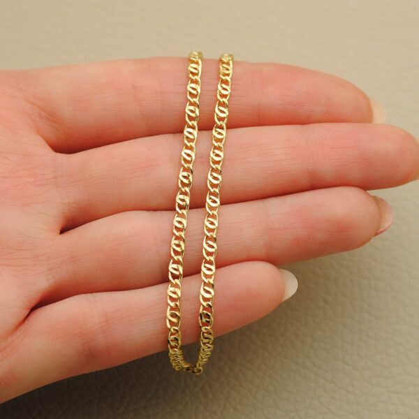 18K CADENA ORO AMARILLO ANCLA HUECA LARGO 50CM ANCHO 3 MM - Imagen 2