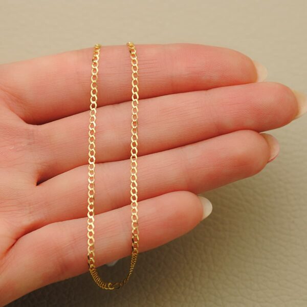 18K CADENA ORO AMARILLO BARBADA MACIZA LARGO 50CM ANCHO 1.5 MM - Imagen 3