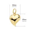 18K COLGANTE ORO AMARILLO CORAZON LISO 15X14 MM - Imagen 2