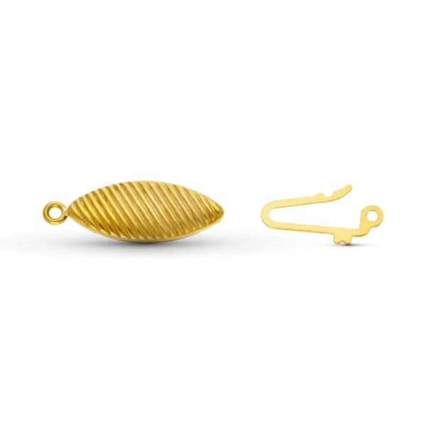 18K FORNITURA CIERRE BROCHE DE GARGANTILLA ORO AMARILLO GALLONEADO. 17X7 MM - Imagen 2