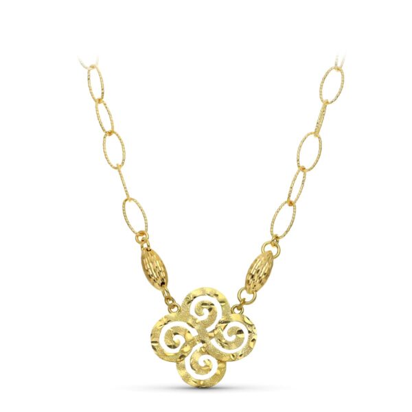 18K GARGANTILLA ORO AMARILLO MOTIVO TRISQUEL Y ESLABONES