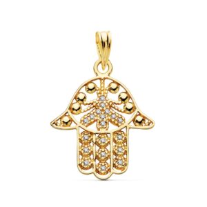 18K COLGANTE ORO AMARILLO MANO FATIMA 19X18 MM