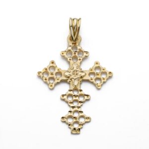 18K CRUZ ORO AMARILLO CANJAYAR. 31X22 MM