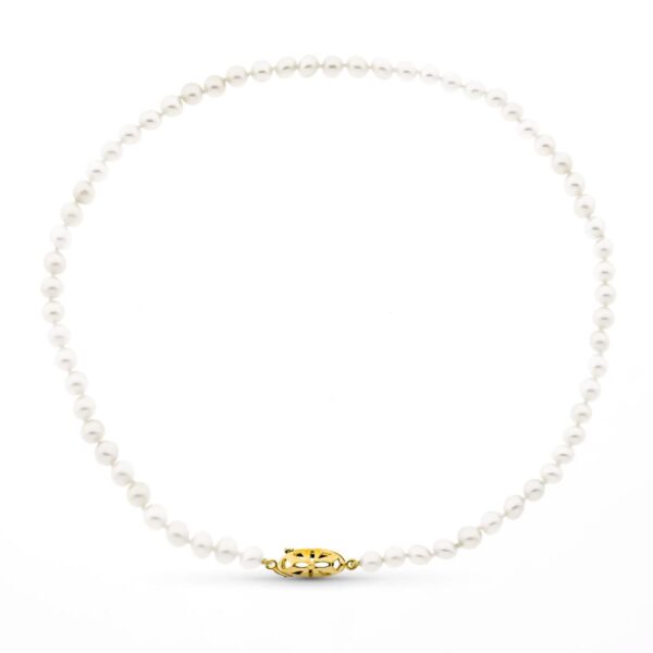 18K GARGANTILLA PERLA CULTIVADA BROCHE TIMON ORO AMARILLO 40CM