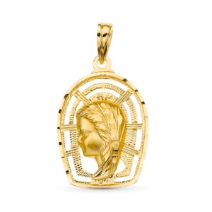 18K MEDALLA ORO AMARILLO VIRGEN NIÑA 23X16 MM