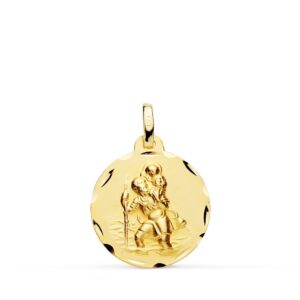 18K MEDALLA ORO AMARILLO SAN CRISTOBAL 18 MM