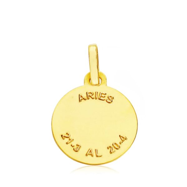 18K HOROSCOPO ORO AMARILLO ARIES 13 MM - Imagen 2