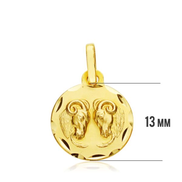 18K HOROSCOPO ORO AMARILLO ARIES 13 MM - Imagen 3