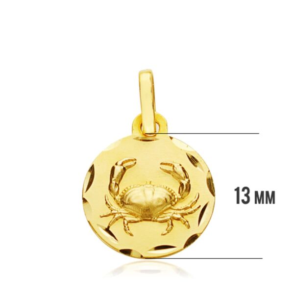18K HOROSCOPO ORO AMARILLO CANCER 13 MM - Imagen 3
