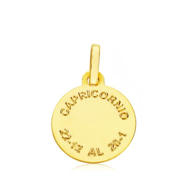 18K HOROSCOPO ORO AMARILLO CAPRICORNIO 13 MM - Imagen 2