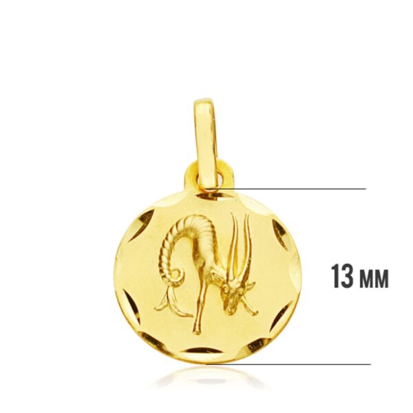 18K HOROSCOPO ORO AMARILLO CAPRICORNIO 13 MM - Imagen 3
