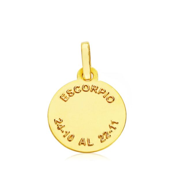 18K HOROSCOPO ORO AMARILLO ESCORPIO 13 MM - Imagen 2