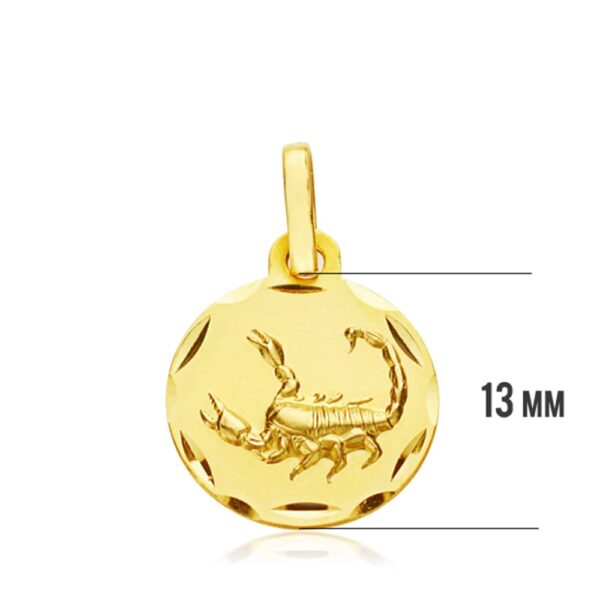 18K HOROSCOPO ORO AMARILLO ESCORPIO 13 MM - Imagen 3