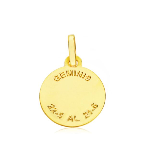 18K HOROSCOPO ORO AMARILLO GEMINIS 13 MM - Imagen 2