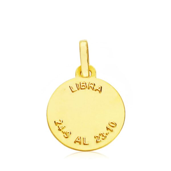 18K HOROSCOPO ORO AMARILLO LIBRA 13 MM - Imagen 2