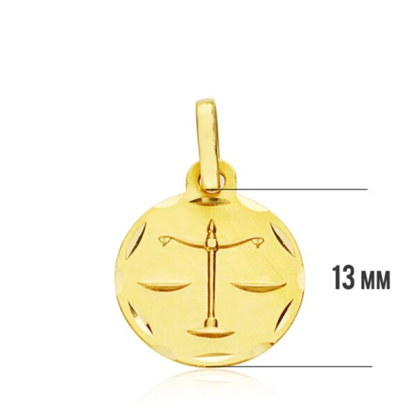 18K HOROSCOPO ORO AMARILLO LIBRA 13 MM - Imagen 3