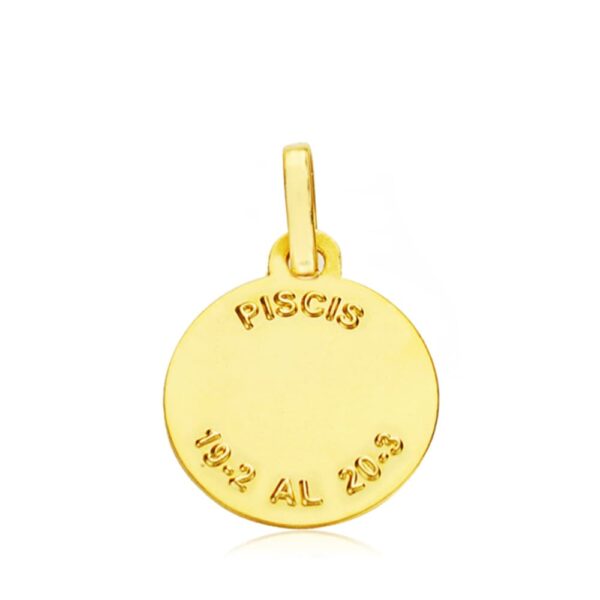 18K HOROSCOPO ORO AMARILLO PISCIS 13 MM - Imagen 2