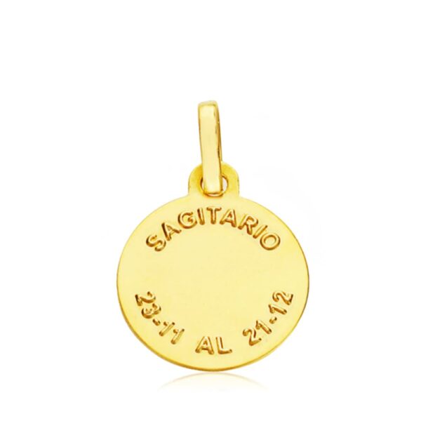 18K HOROSCOPO ORO AMARILLO SAGITARIO 13 MM - Imagen 2