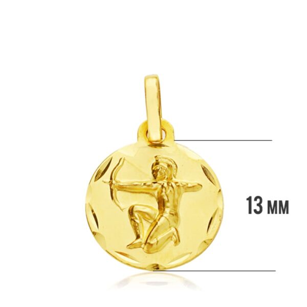 18K HOROSCOPO ORO AMARILLO SAGITARIO 13 MM - Imagen 3
