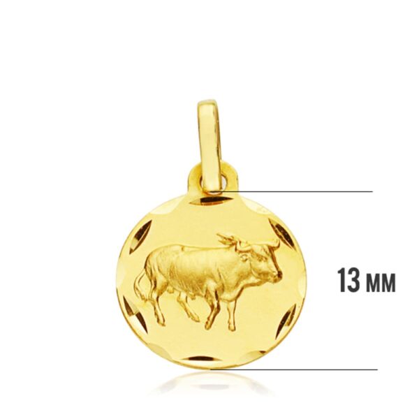 18K HOROSCOPO ORO AMARILLO TAURO 13 MM - Imagen 3