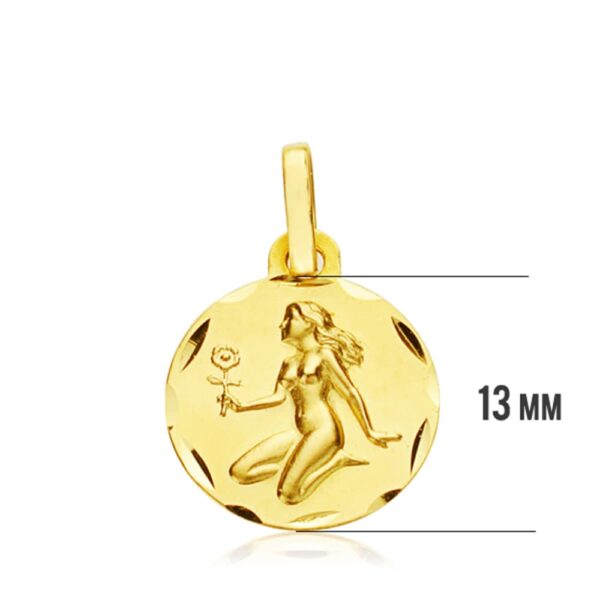 18K HOROSCOPO ORO AMARILLO VIRGO 13 MM - Imagen 3