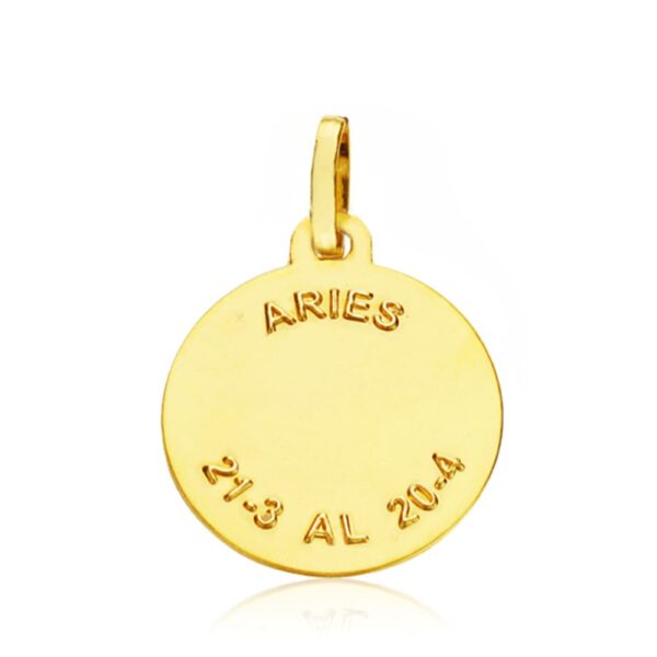 18K COLGANTE HOROSCOPO ORO AMARILLO ORO AMARILLO ARIES 16 MM - Imagen 2