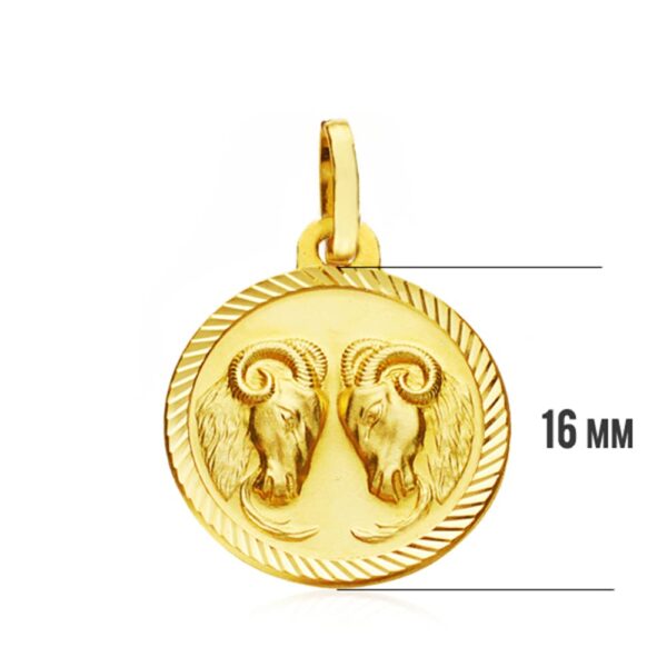 18K COLGANTE HOROSCOPO ORO AMARILLO ORO AMARILLO ARIES 16 MM - Imagen 3
