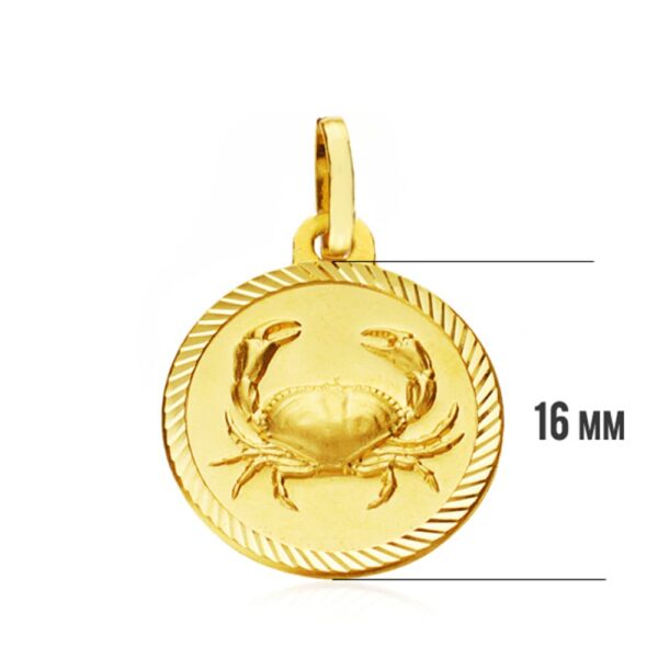 18K PLACA HOROSCOPO ORO AMARILLO CANCER 16 MM - Imagen 3