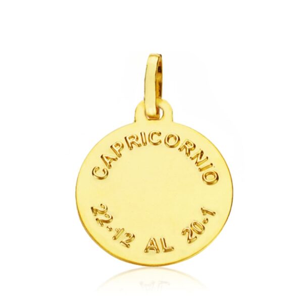 18K PLACA HOROSCOPO ORO AMARILLO CAPRICORNIO 16 MM - Imagen 2