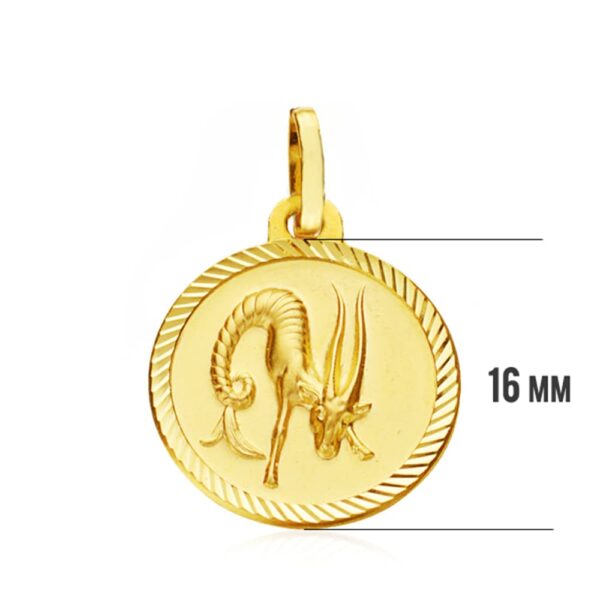 18K PLACA HOROSCOPO ORO AMARILLO CAPRICORNIO 16 MM - Imagen 3