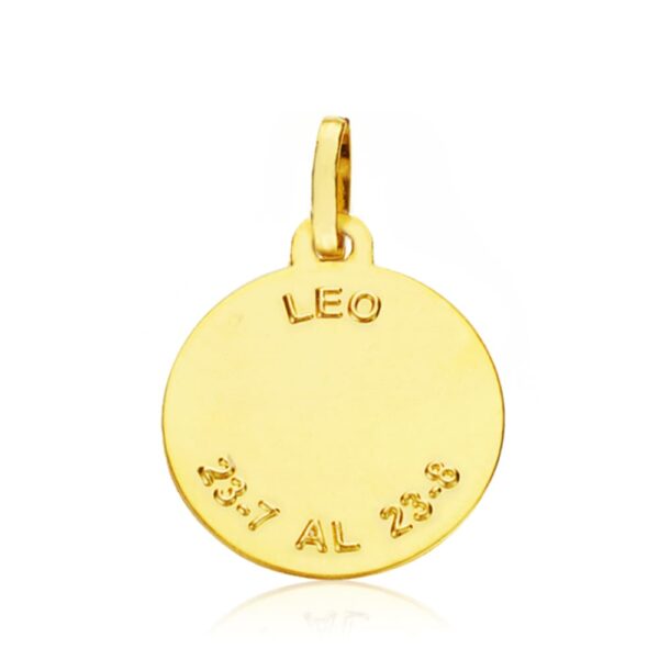 18K PLACA HOROSCOPO ORO AMARILLO LEO 16 MM - Imagen 2