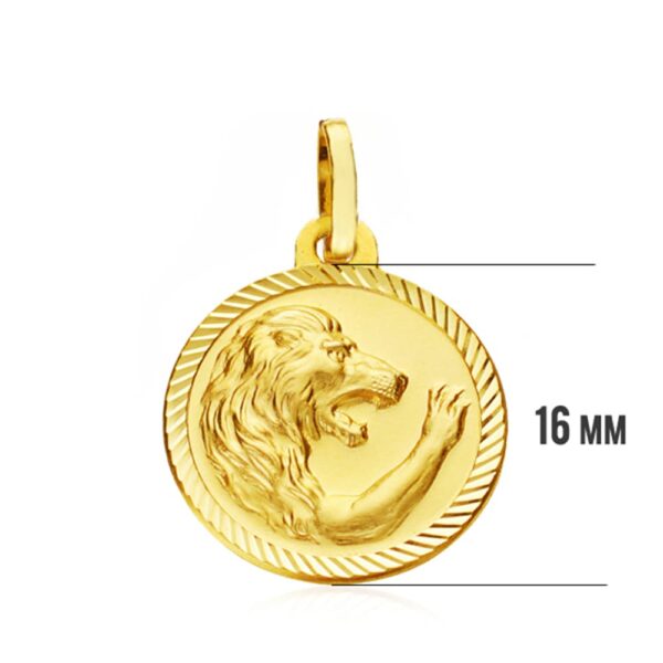18K PLACA HOROSCOPO ORO AMARILLO LEO 16 MM - Imagen 3