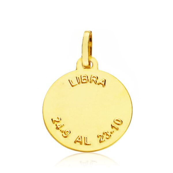 18K PLACA HOROSCOPO ORO AMARILLO LIBRA 16 MM - Imagen 2