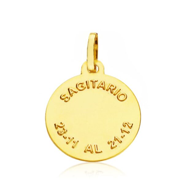 18K PLACA HOROSCOPO ORO AMARILLO SAGITARIO 16 MM - Imagen 2