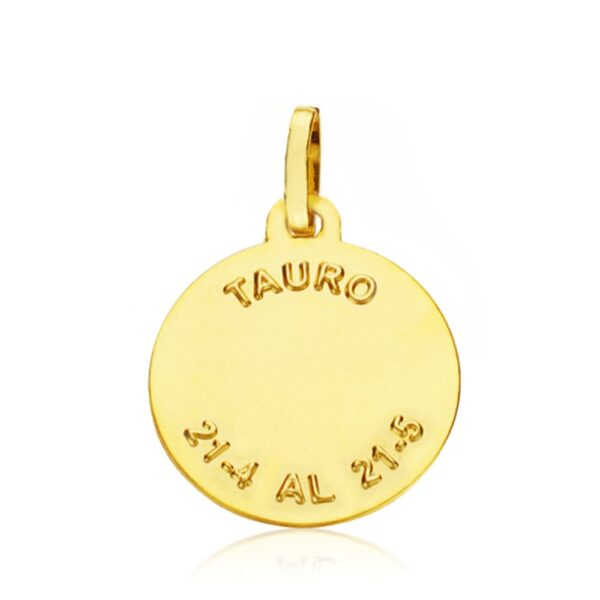 18K PLACA HOROSCOPO ORO AMARILLO TAURO 16 MM - Imagen 2