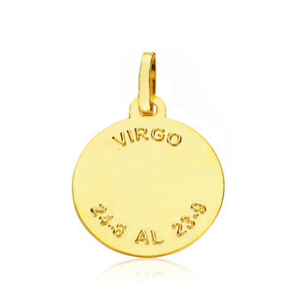 18K PLACA HOROSCOPO ORO AMARILLO VIRGO 16 MM - Imagen 2