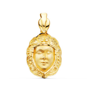 18K COLGANTE ORO AMARILLO ROSTRO VIRGEN DEL ROCIO 26 X 18 MM