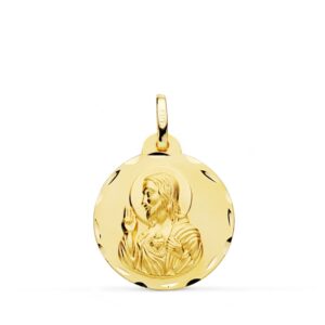 9K MEDALLA ORO AMARILLO CORAZON DE JESUS 9K 20 MM