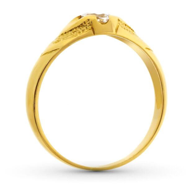 18K SOLITARIO ORO AMARILLO CADETE ANCHO 6 MM CIRCONITA 4 MM SIN FORRAR - Imagen 2