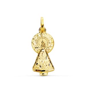 18K MEDALLA ORO AMARILLO VIRGEN DEL PILAR SILUETA 25X11 MM